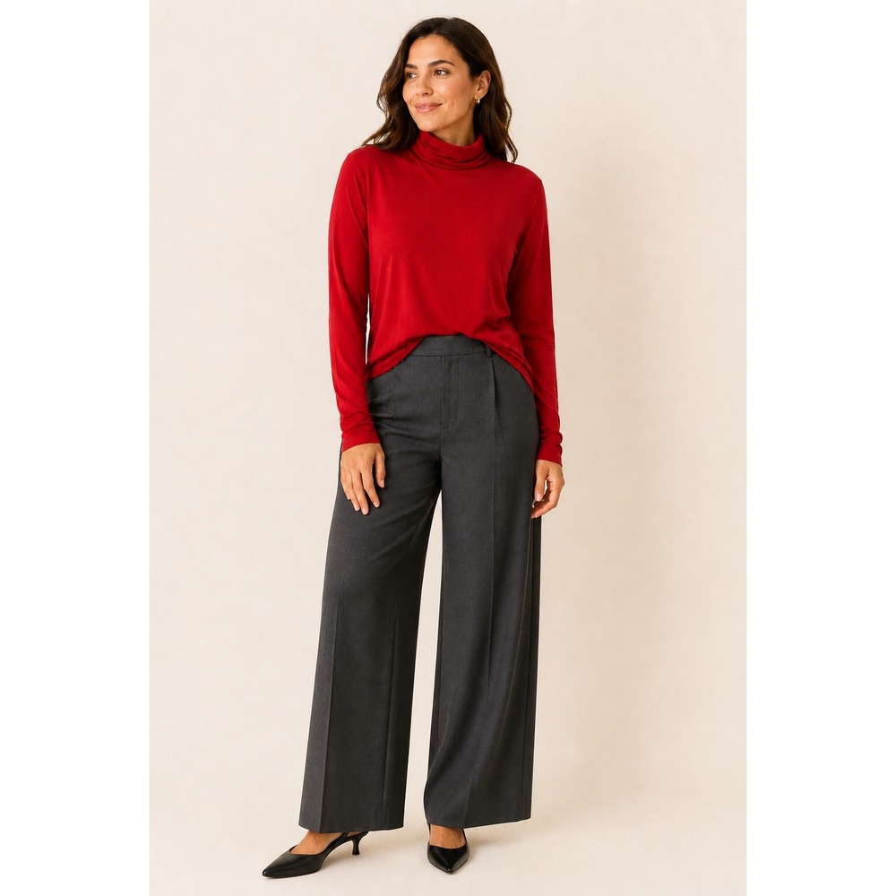 Lauren Ralph Lauren Red Turtleneck Top Long Sleeve Minimalist Old Money Large